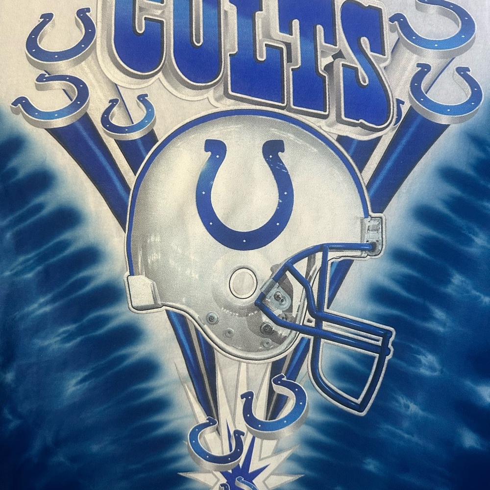 Vintage Indianapolis Colts Double Sided Shirt Men’s M Majestic NFL Tie Die Y2K